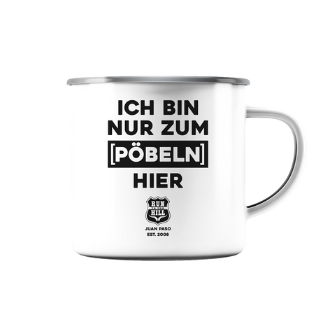 RunToTheHill Festival Nur Pöbeln - Emaille Tasse (Silber)